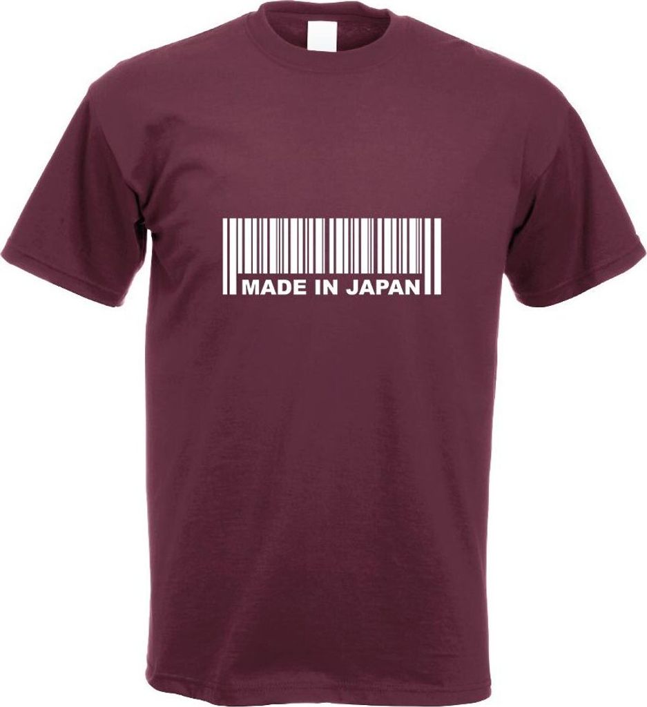 Kiwistar - T-Shirt - Burgund - Japan Motiv Bedruckt Funshirt Design Print - mit Motiv Bedruckt - Funshirt Design - Sport - Freizeit - Herren - M