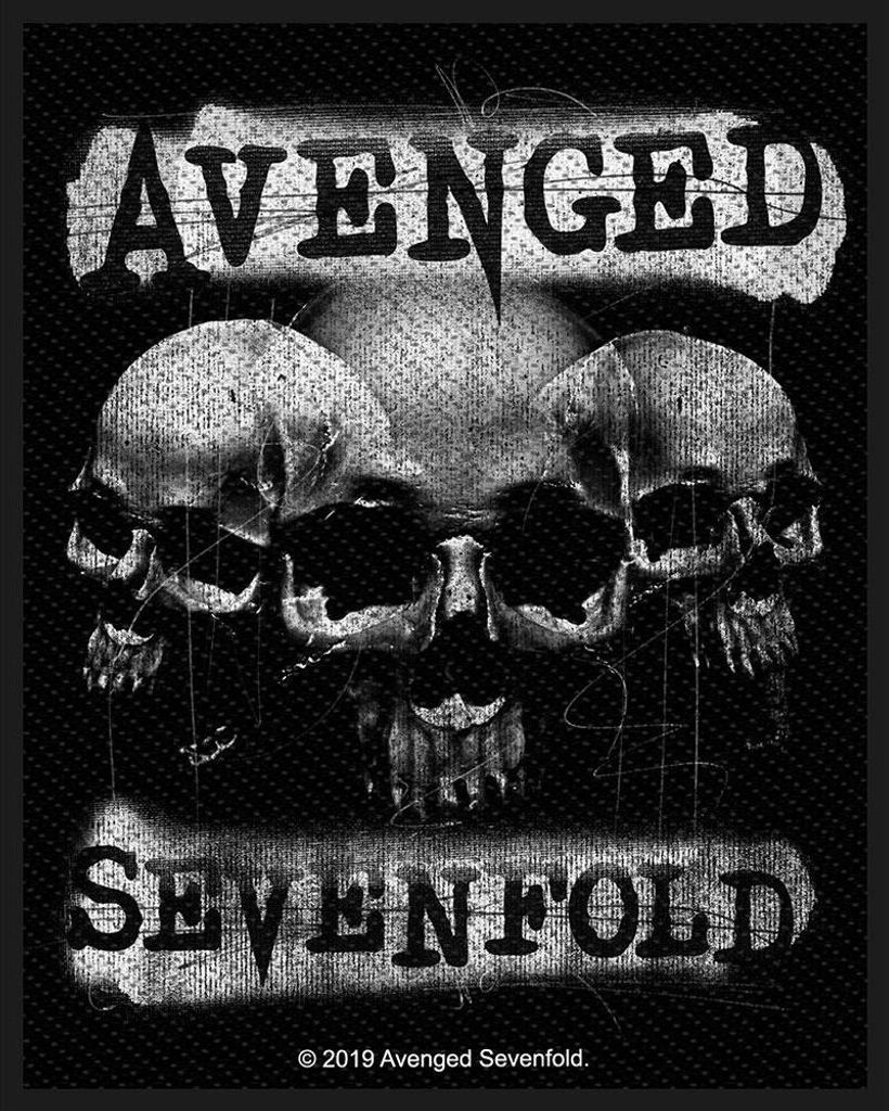 Avenged Sevenfold - Schädel - Patch - Polyester RO8372 (Einheitsgröße) (Schwarz/Grau)