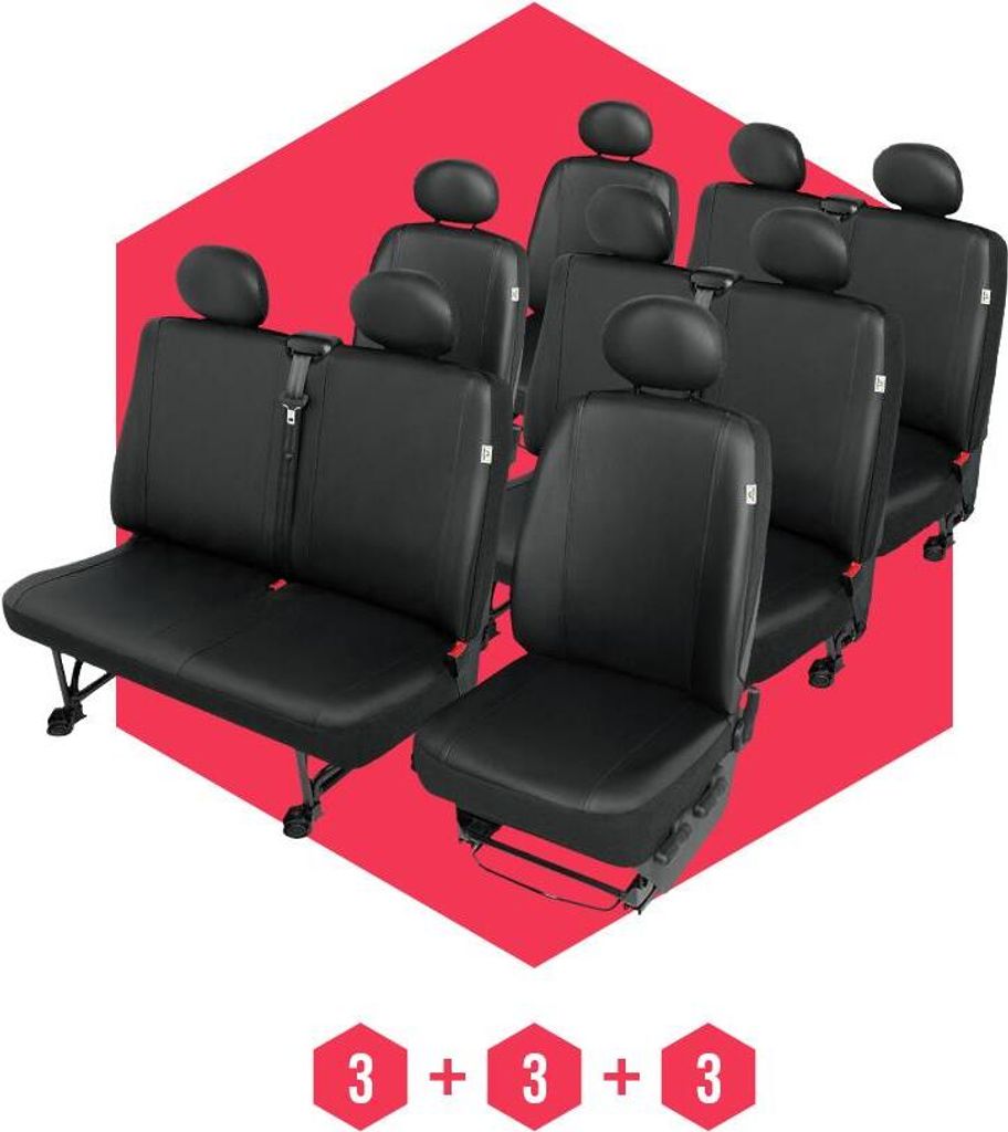 Sitzbezüge für VW T6 (15-) 9 Sitze SET Autositzbezüge Schonbezüge