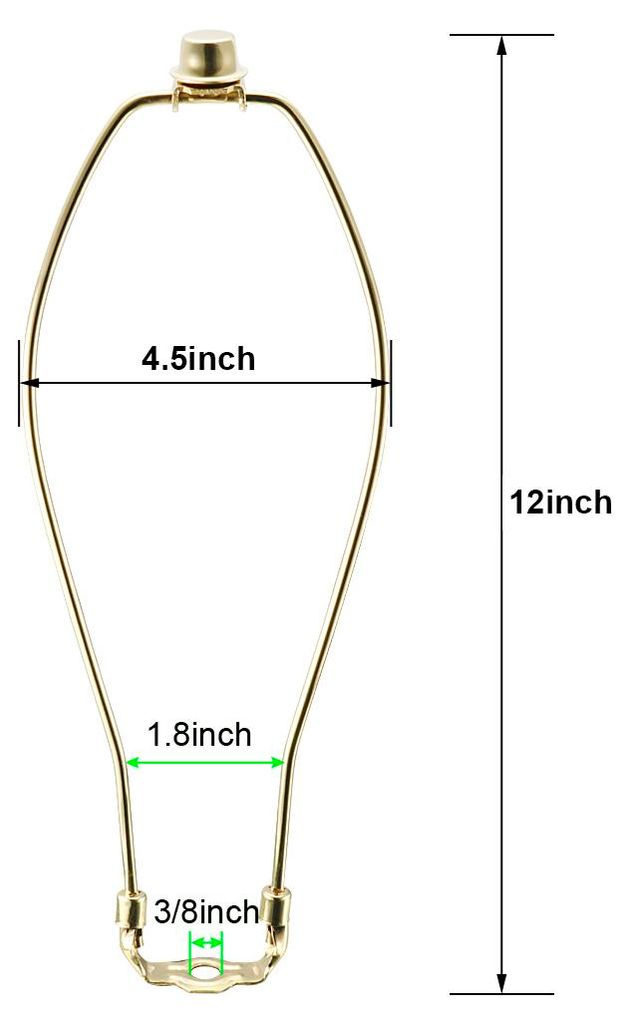 Lampe Harfe Finial Halter Set 12 Zoll Poliert Messing fš¹r Tisch und Stehleuchten