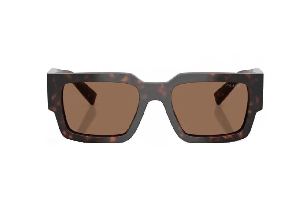Lunettes de soleil PRADA PRB17S 17N06B Rectangulaires en Acétate Havane