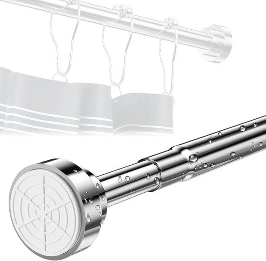 Tringle à rideau de douche sans percer 85-140 cm inox fixation par tension