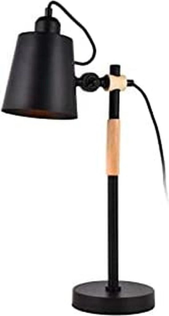 Schreibtischlampe EDM 32114 32114 Schwarz Holz Holz Metall 60 W E27 Ø 15 x 54 cm