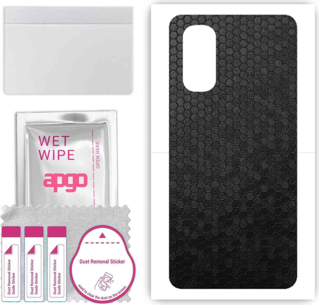 apgo Rückseite Schutzfolie, Skin, kompatibel mit Oppo Reno4 Pro 5G, Hinten Displayschutzfolie aus Vinylfolie, kratzfest, einfache Montage - Schwar...