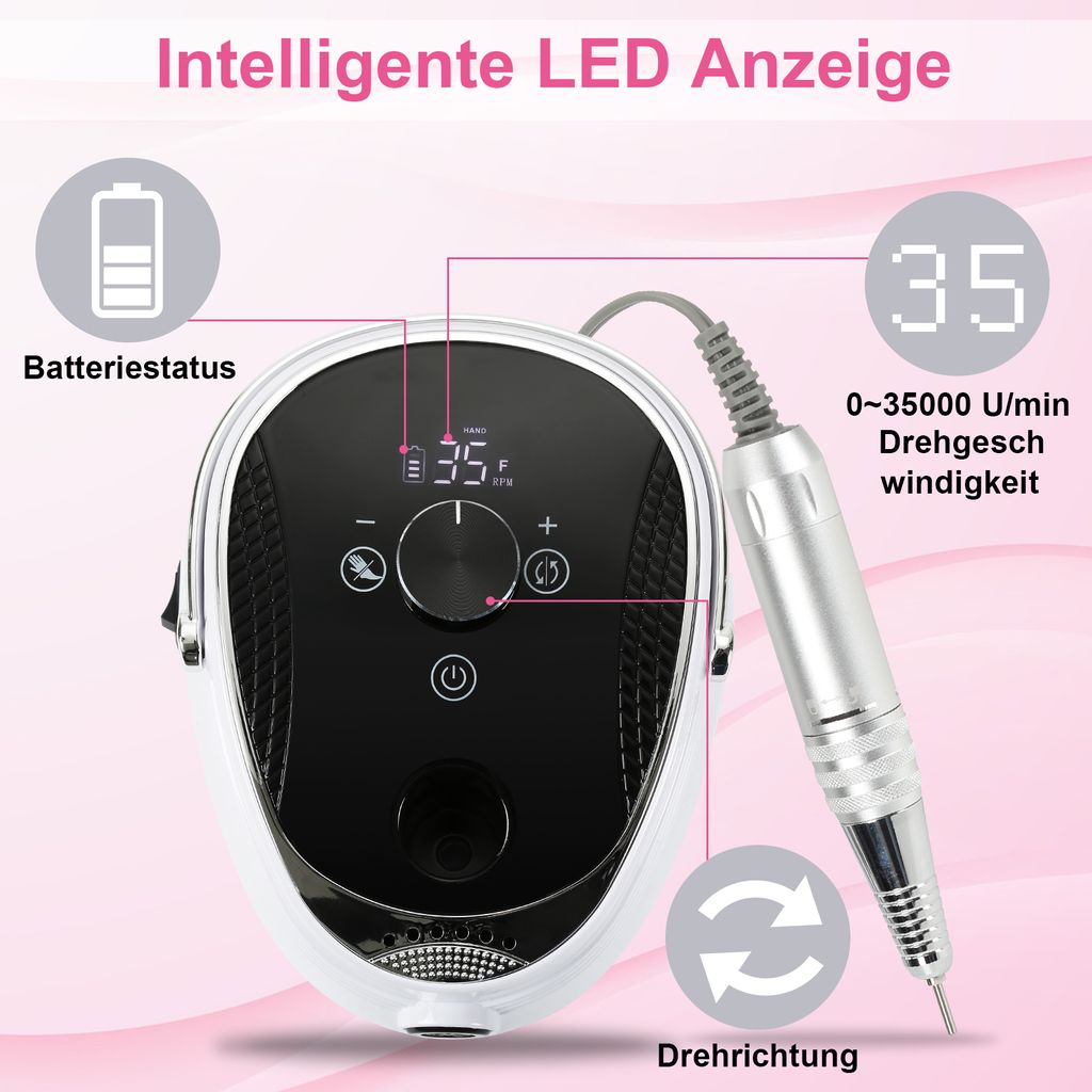SWANEW Elektrische Nagelfräser für Gelnägel 35000 U/Min Produktbild 5