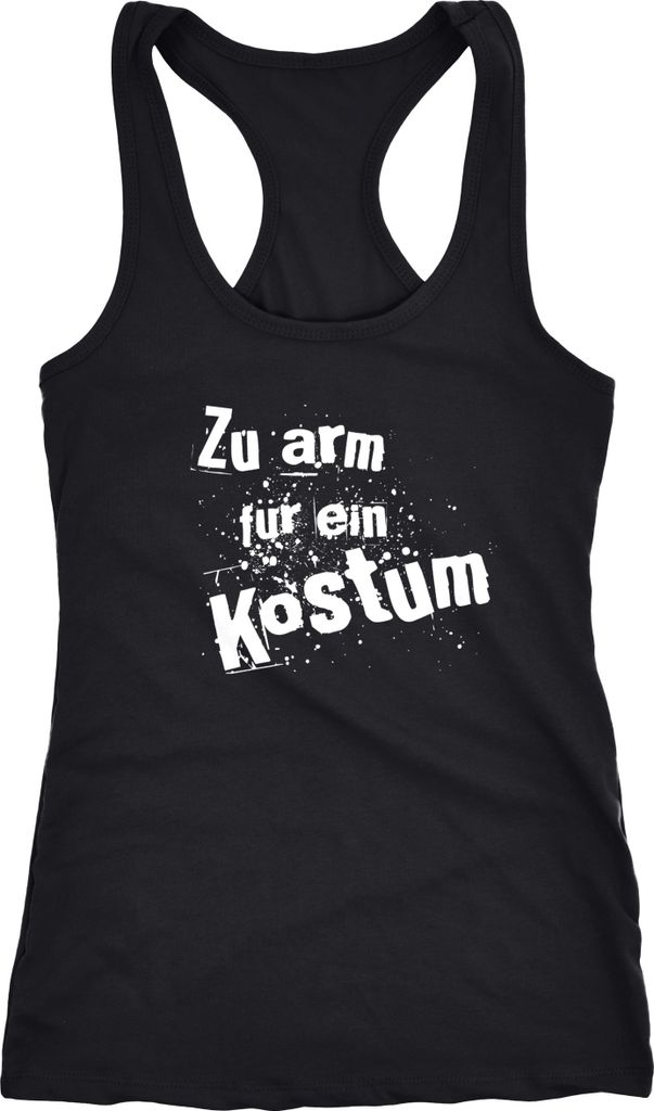 Damen Tanktop Fasching Zu arm für ein Kostüm Moonworks schwarz XXL
