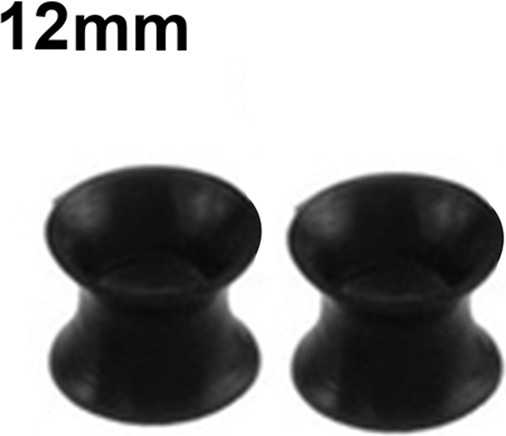 1 Paar Silikon Flesh Tunnel Double Flared Saddle Ear Plug Gauge Uni Piercing-Schwarz,12mm