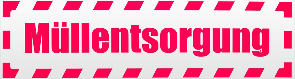 Kiwistar Müllentsorgung gestreift Magnetschild Schild magnetisch - 20cm Neonpink - Magnetfolie für Auto PKW Kfz