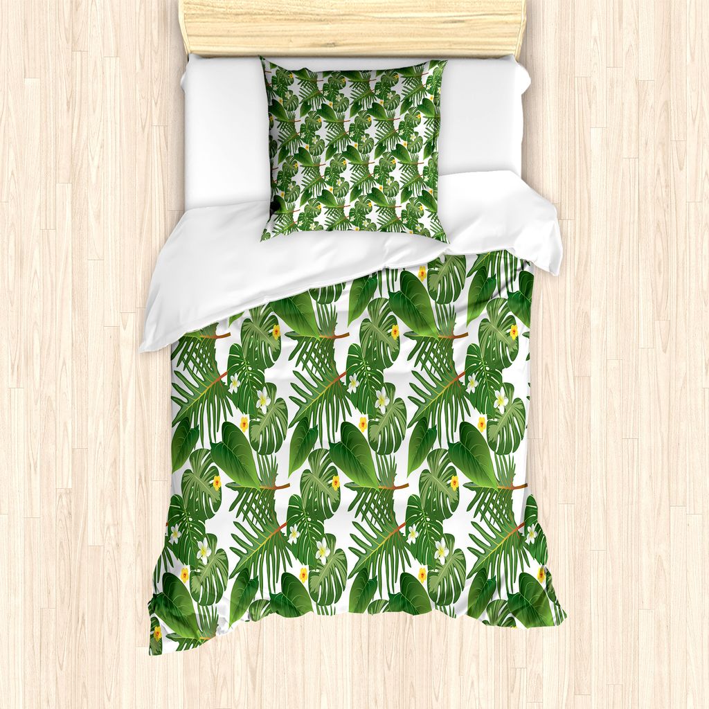 ABAKUHAUS Insel-Party Bettbezug Set für Einzelbetten, Riesen Banana Coconut, Milbensicher Allergiker geeignet mit Kissenbezug, 135 cm x 200 cm - 8...