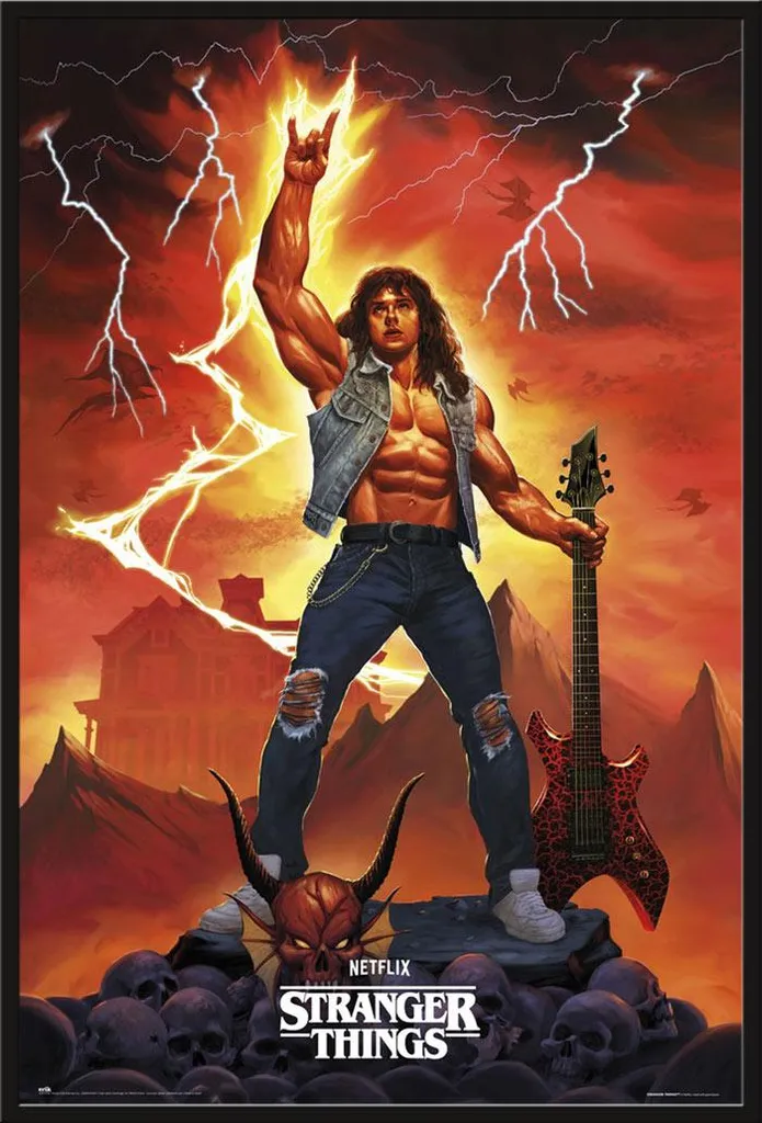 Décoration murale Stranger Things Eddie avec cadre noir Shinsuke