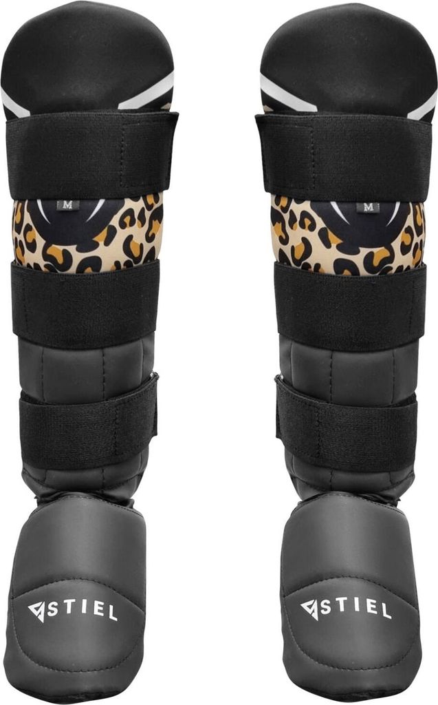 Stiel Leopard Damen Schienbeinschützer - Polyurethan- Schwarz - L