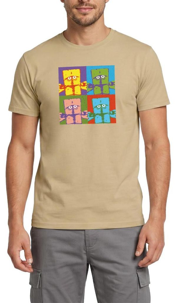 Spreadshirt Bernd Das Brot Pop-Art Buntes Design Männer T-Shirt, XL, Sandbeige