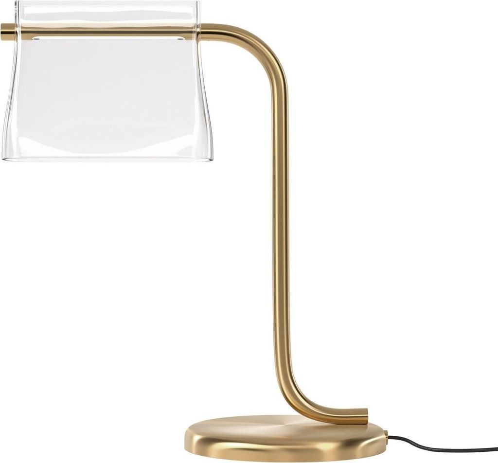 Nachttischlampe Metall Glas LED 48,5 cm in Messing warmweißes Licht 3000 K 850 lm Modern Nachttischleuchte