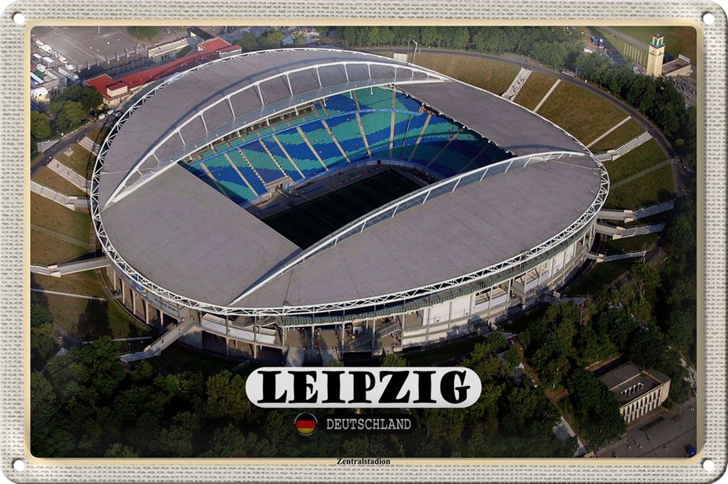 Blechschild Städte Leipzig Blick Zentralstadion 40x30cm