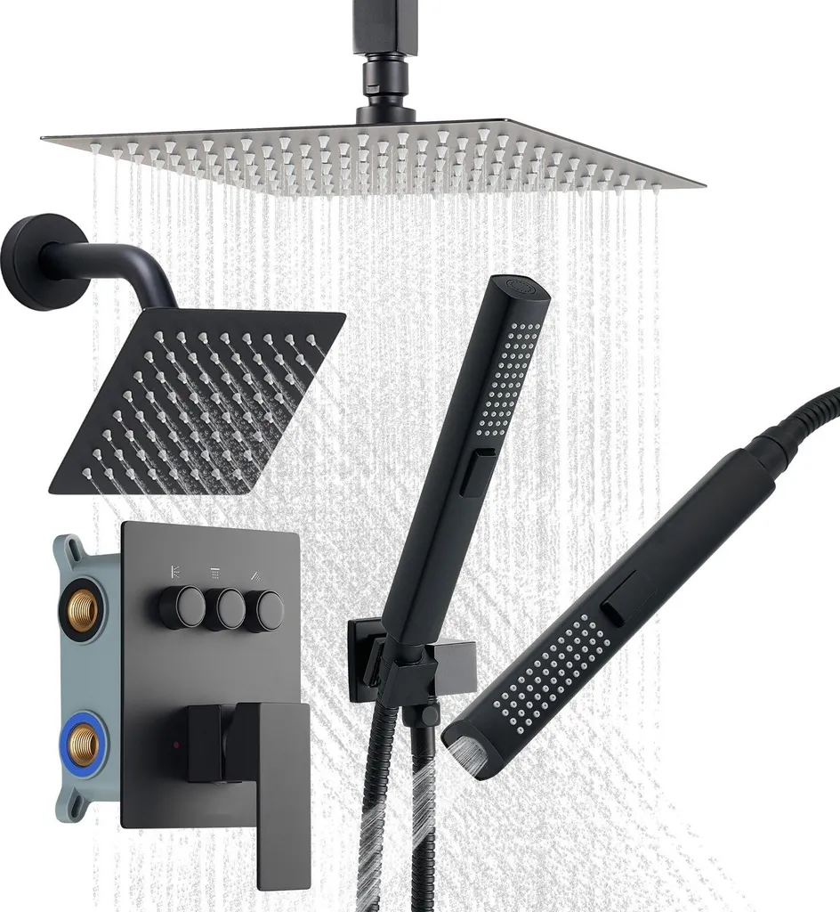 Pack douche anti-calcaire noir mat : finissez-en avec les jets faibles