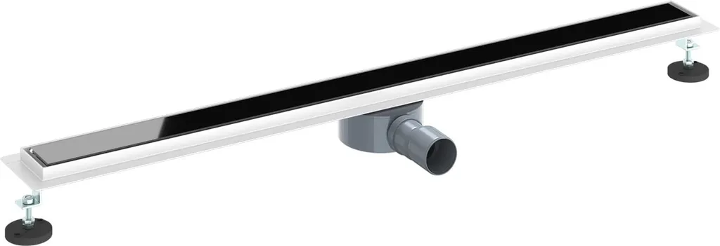 Canalina Doccia Design 100 cm Vetro Nero vidaXL | Scarico Lineare