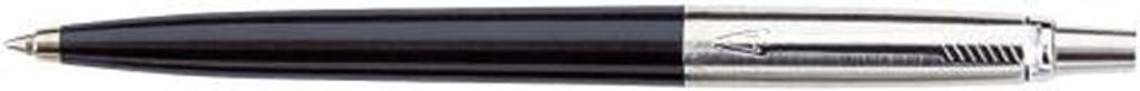 Parker S0705660 Jotter-Kugelschreiber schwarz mit Chromeinfassung, blaue Tinte, Blister verpackt