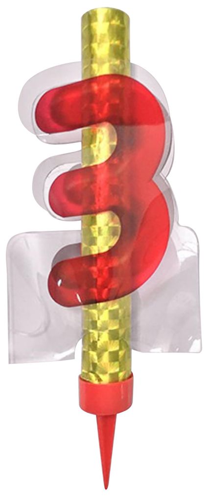 Rote Fontäne Zahl 3 Eisfontäne 12 cm für Torten - Produktbild 