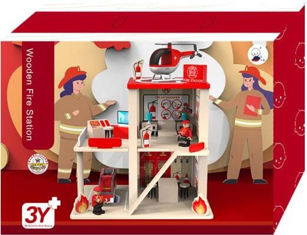 360Home Feuerwache Rollenspiel Spielzeug aus Holz Produktbild 4