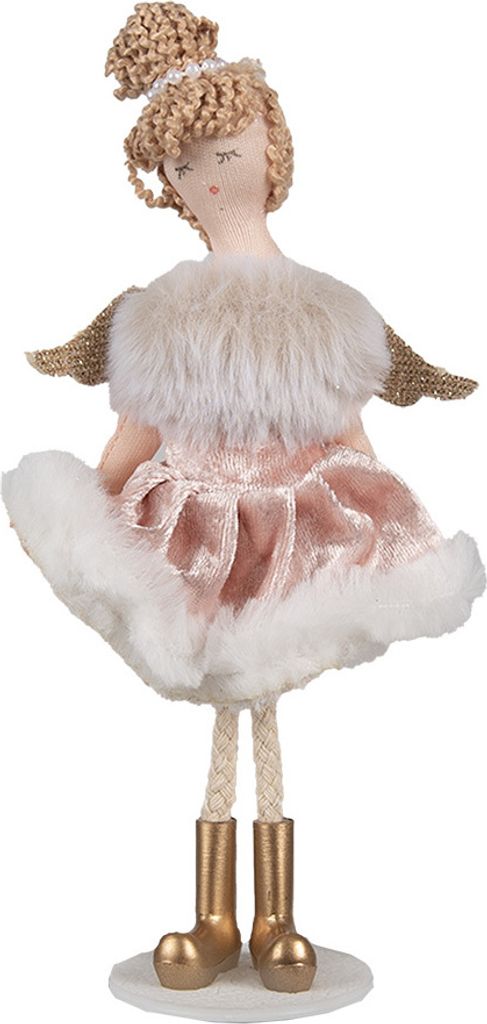 Clayre & Eef Dekorationsfigur Engel 18 cm Rosa Baumwolle