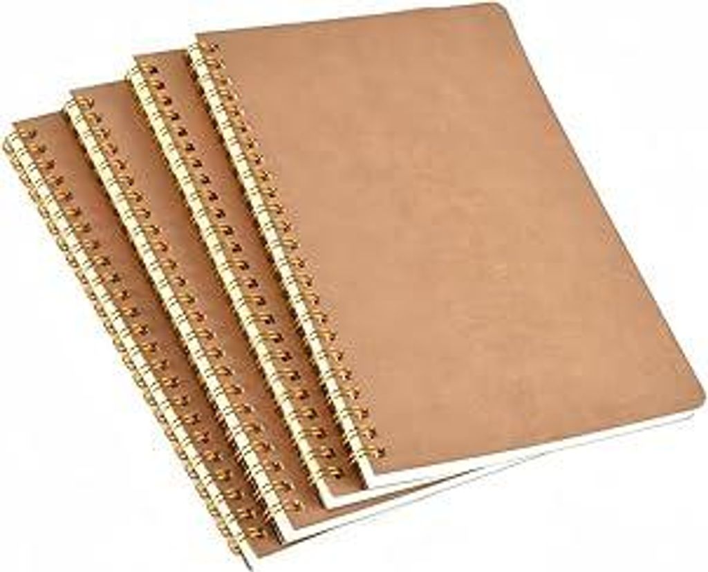 Alfven A5 Spirale Notizblock 4 Stück Notizbuch Kraftpapier Liniert 50 Blatt/100 Seiten Kraft Cover Liniertes Notizbuch für Schule Büro Projekte ...