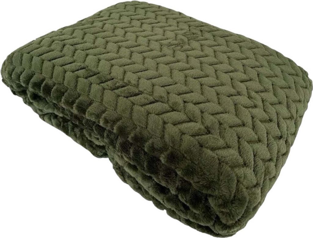 olivegrüne Kuscheldecke