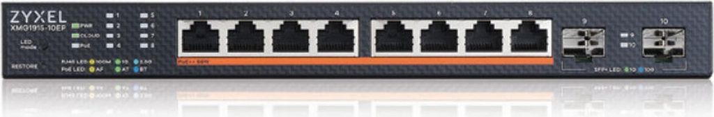 Zyxel XMG1915-10EP 8-Port 2.5GbE, 2 SFP+, 8x PoE++ 802.3 bt Produktbild 
