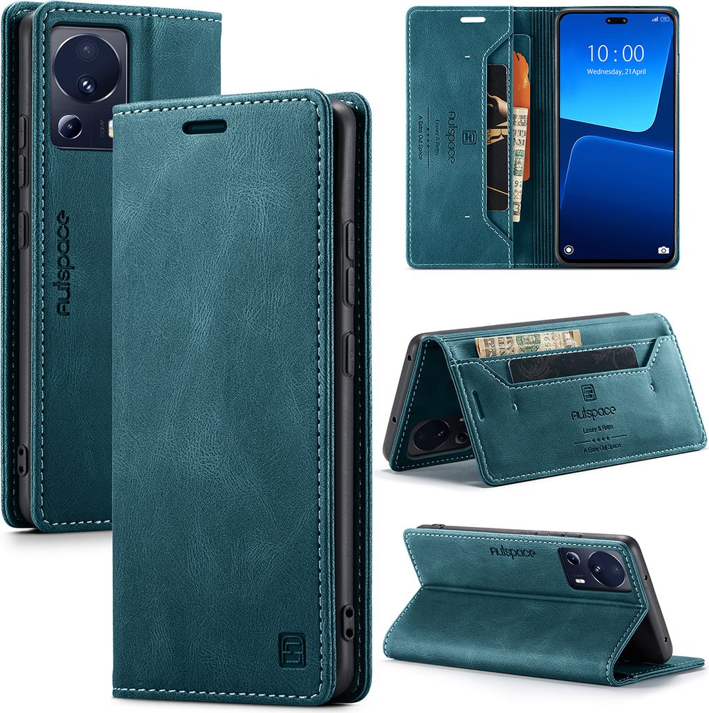 Xiaomi 13 Lite Hülle, Retro Kunstledertasche Stand Produktbild 