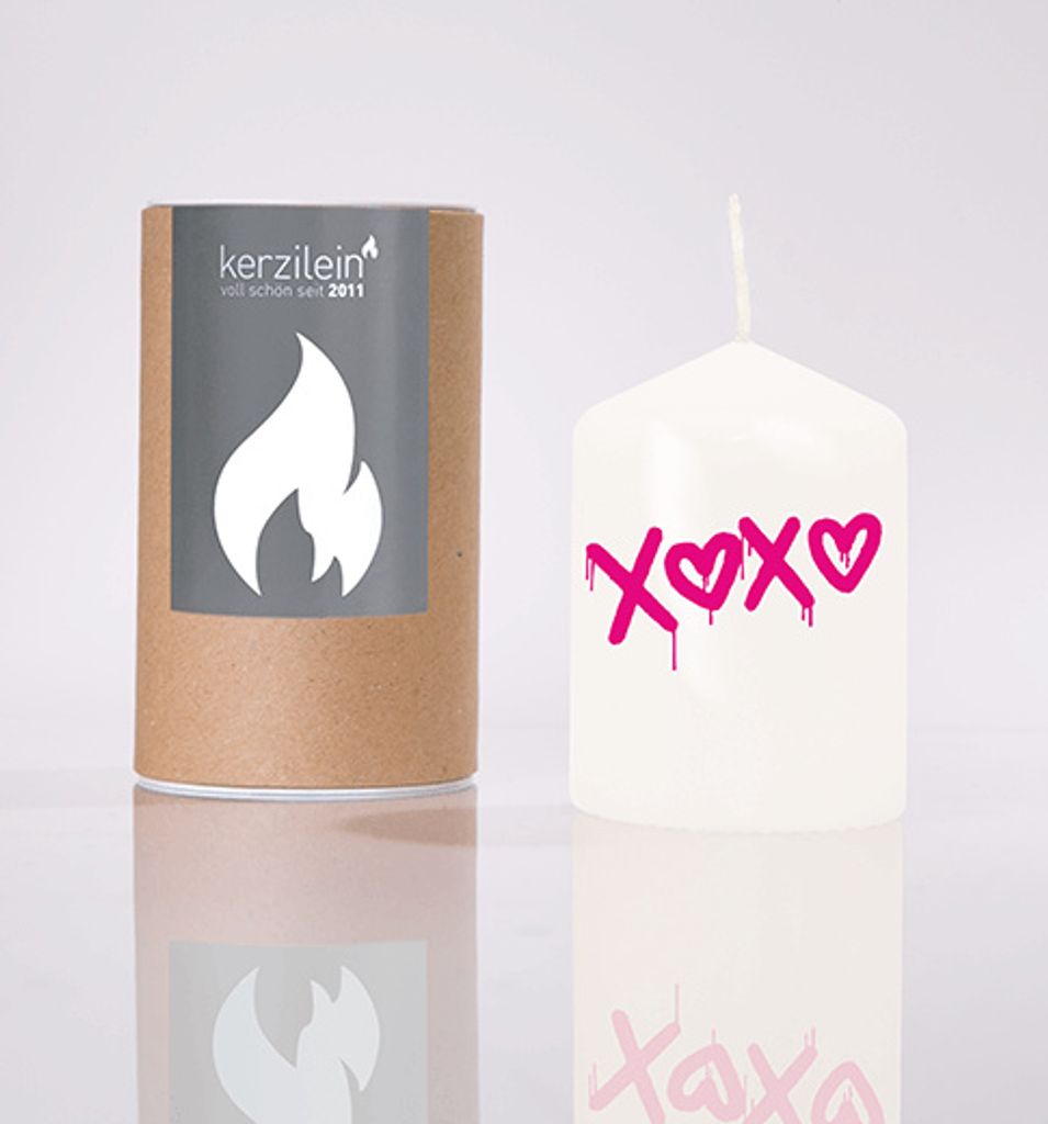 Flämmchen, weiß/neon pink "XOXO Graffiti"