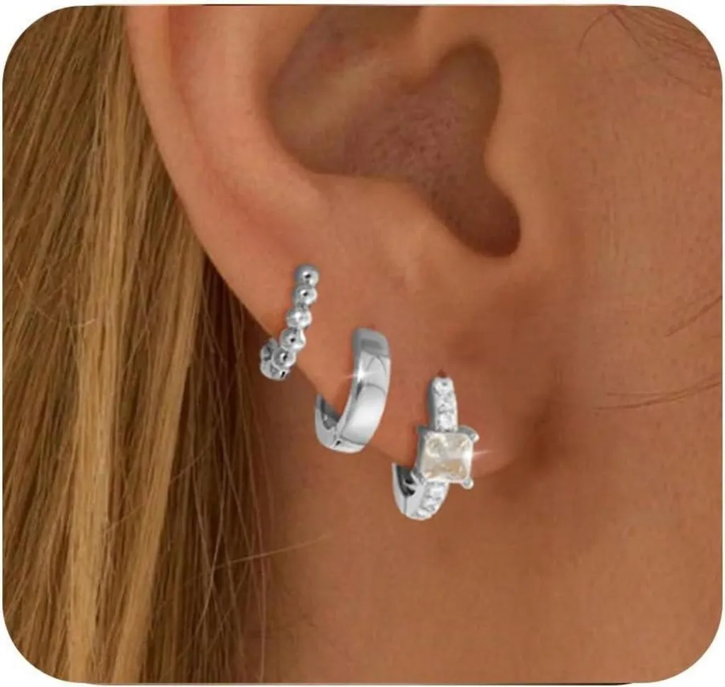 Set 3 Paia Orecchini FUNEIA Creole Argento 925 - Must-Have Gioielli Donna