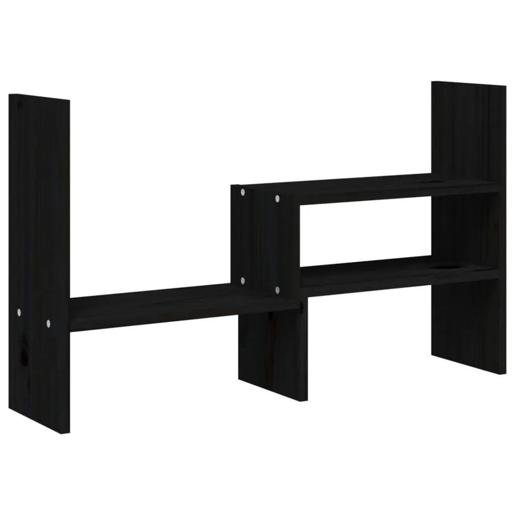 Support moniteur noir contre les douleurs cervicales, pin massif 72 cm