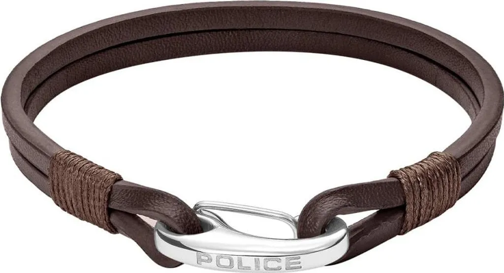 Police Bracciale Uomo Pelle Nera e Acciaio - Collezione Ufficiale