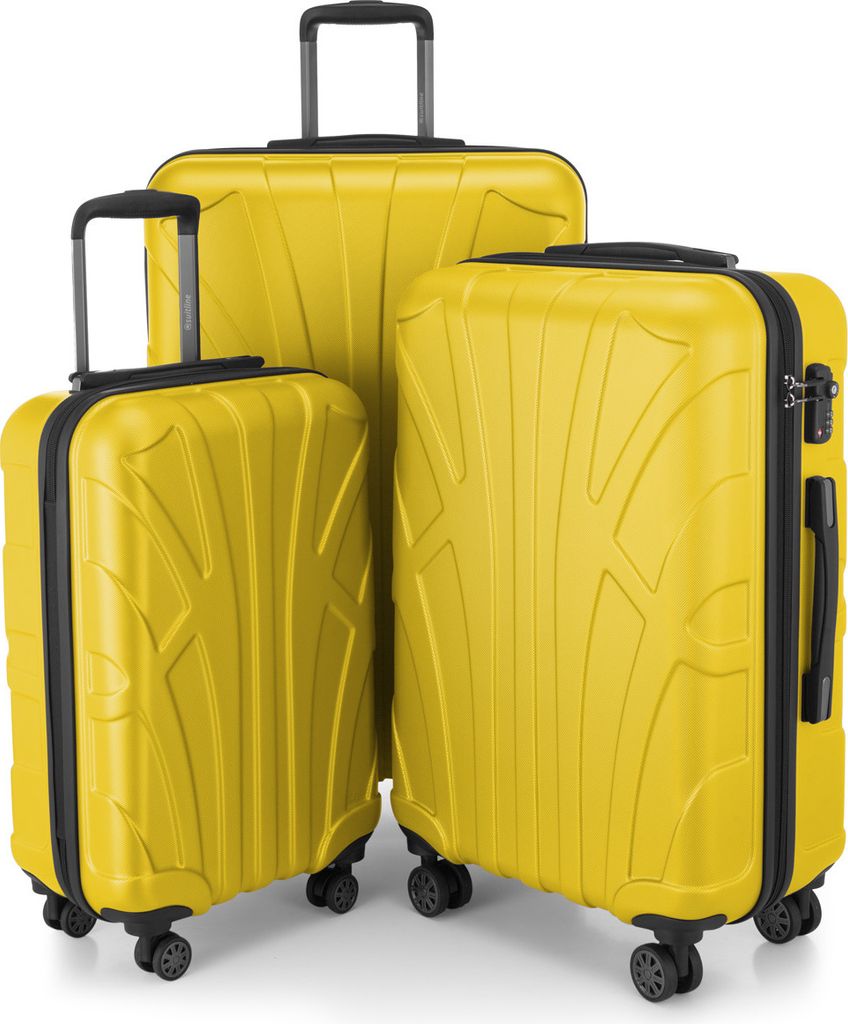 Suitline - 3er Kofferset Rollkoffer Hartschalenkoffer 4 Rollen Handgepäck-Trolley und Aufgabegepäck Koffer erweiterbar Travel Luggage Gepäck Set...