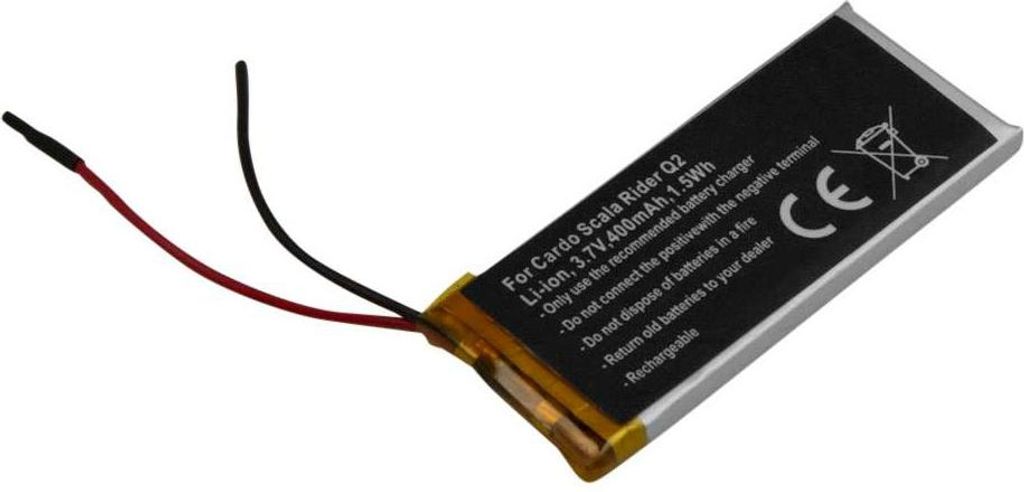 Avizar, Cardo Scala Rider Q2 Akku 3,7 V 400 mAh Li‐Polymer, Grau