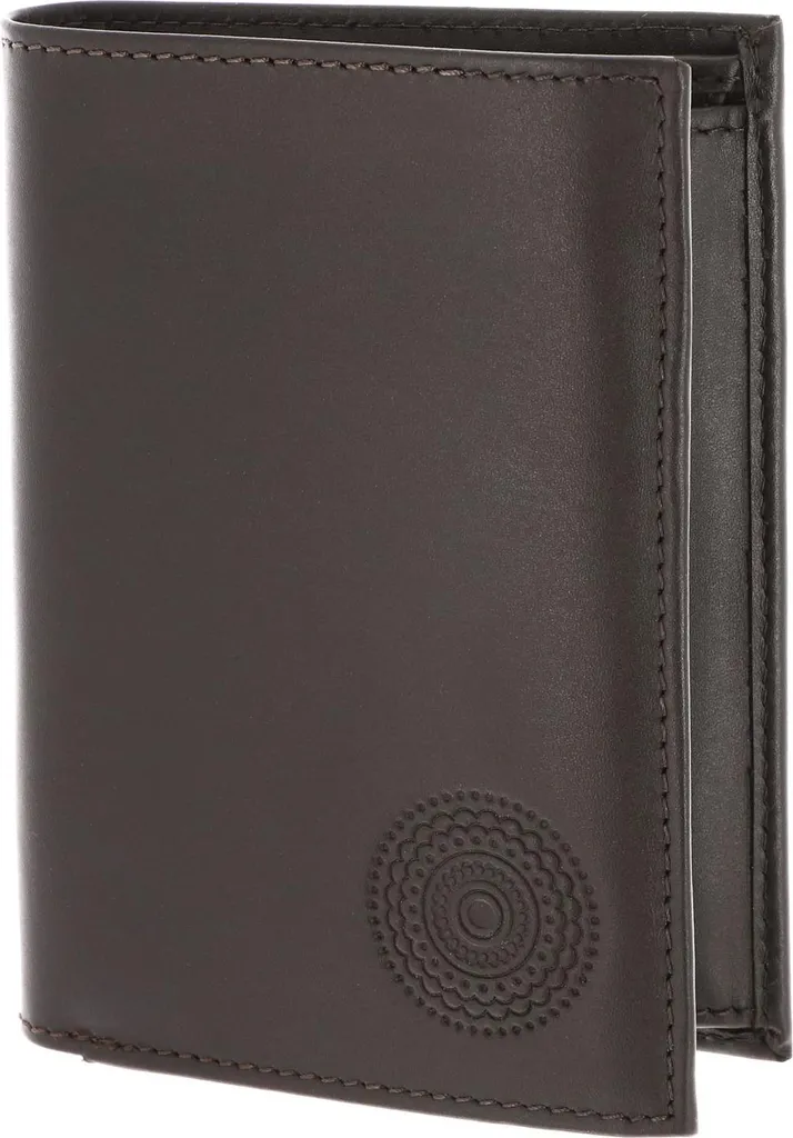 Porte-monnaie Cuir RFID Protect Circle Bloom Embossed Marron oxmox
