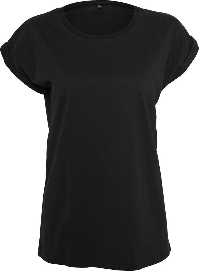Build Your Brand - T-Shirt Überschnittene Schulter für Damen RW8410 (5XL) (Schwarz)