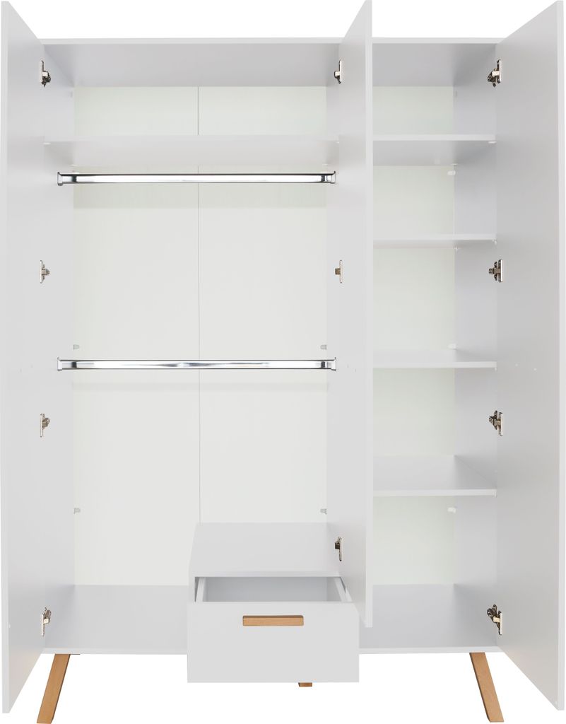 trendteam Babyzimmer Kleiderschrank Mats Weiß Melamin 130 x Produktbild 2