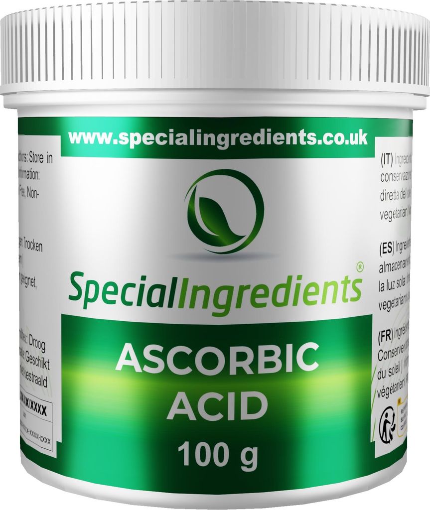 Special Ingredients Ascorbinsäure 100 g - Vitamin C-Pulver, Teigstärkungsmittel, Teigverbesserer, Vegan