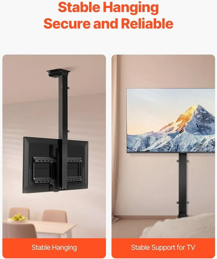 Support TV motorisé plafond 32-55 pouces réglable avec télécommande RF - 4