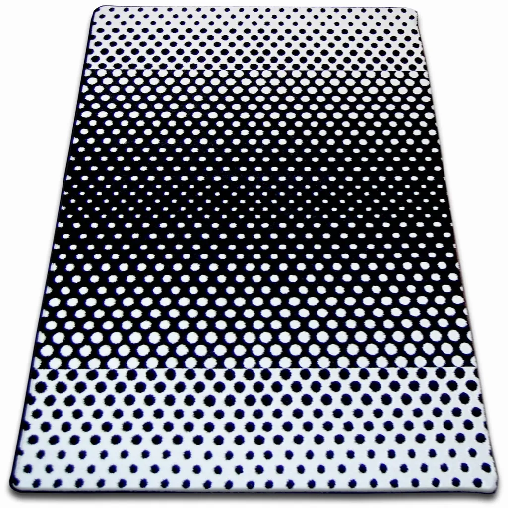 Tapis Design à Pois Blancs SKETCH F762 Crème - Confort 120x170 cm