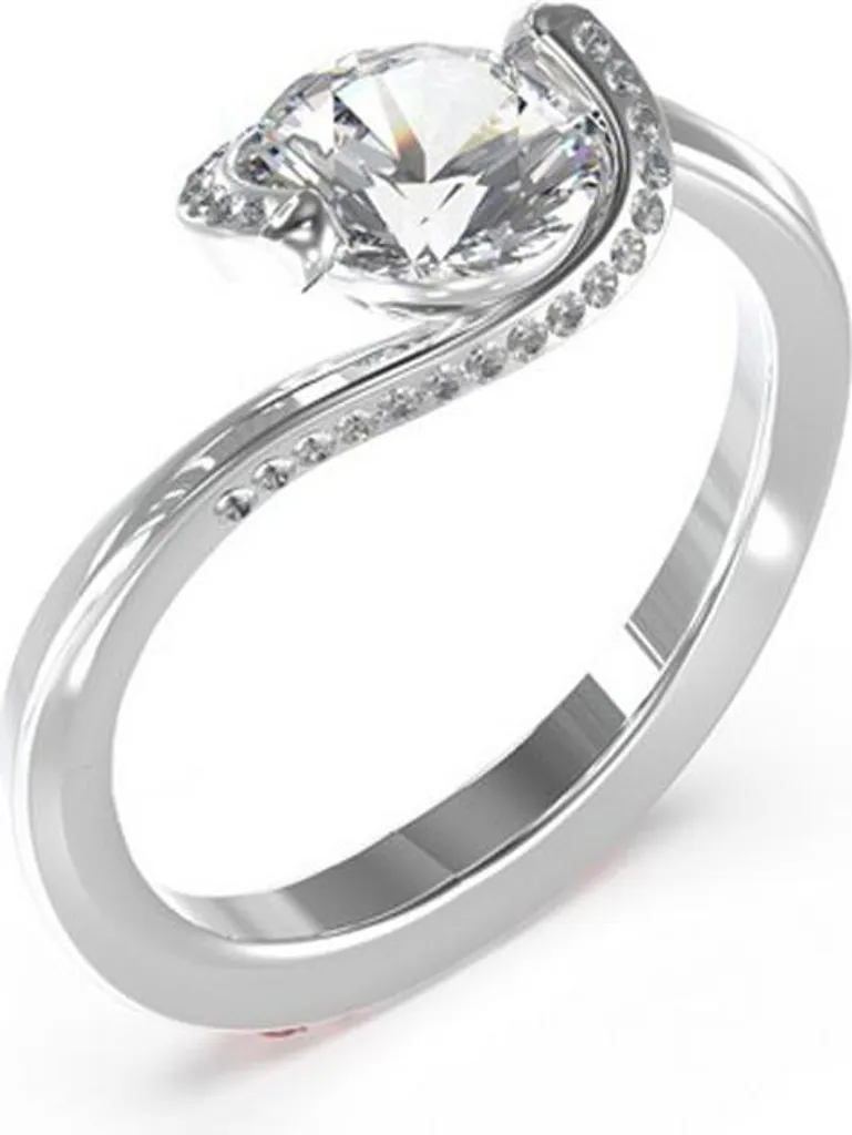 Bague Anneau Argenté Guess pour Femme avec Cristaux Scintillants T52