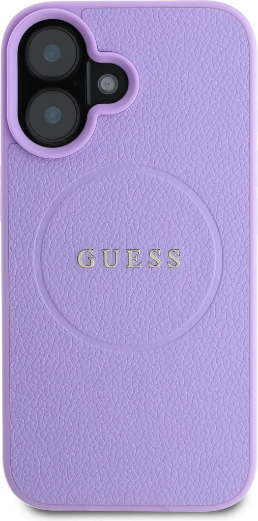 Coque Guess MagSafe iPhone 16 Violet - Étui de Protection au Design Texturé