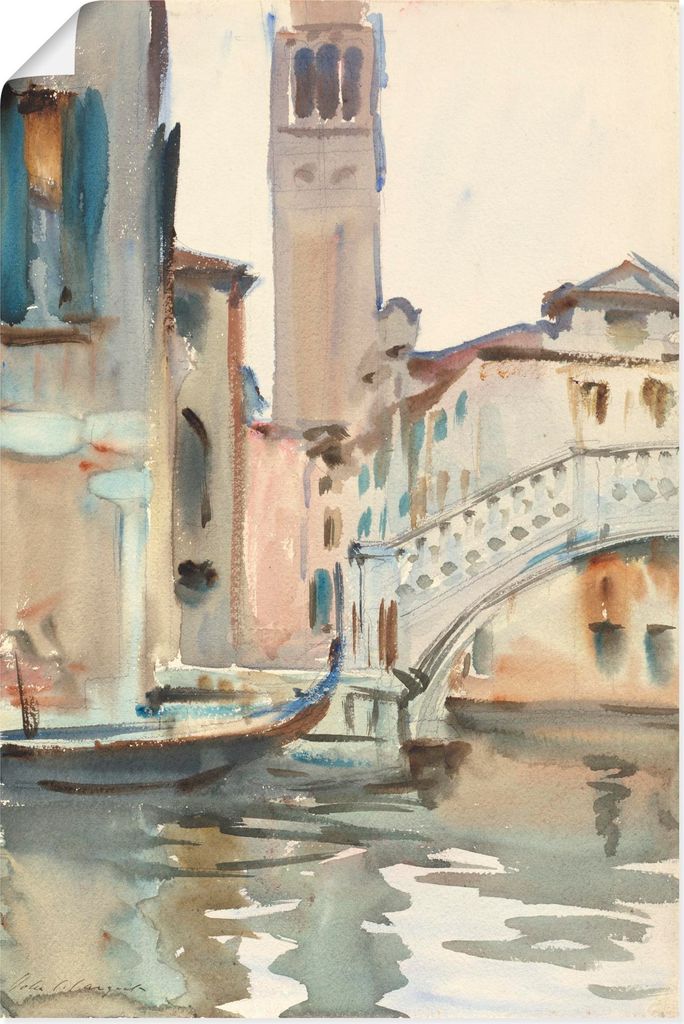 ARTland Poster Eine Brücke und Campanile, Venedig. Größe: 60x90 cm