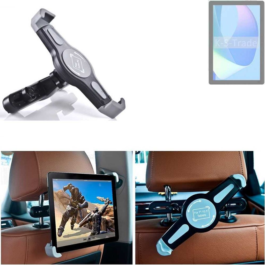 K-S-Trade Tablethalterung kompatibel mit Doogee U10 KFZ Kopfstützen Halterung 360° Auto Sitzhalterung Headrest Holder Halter Tablet PC Kopfstütze