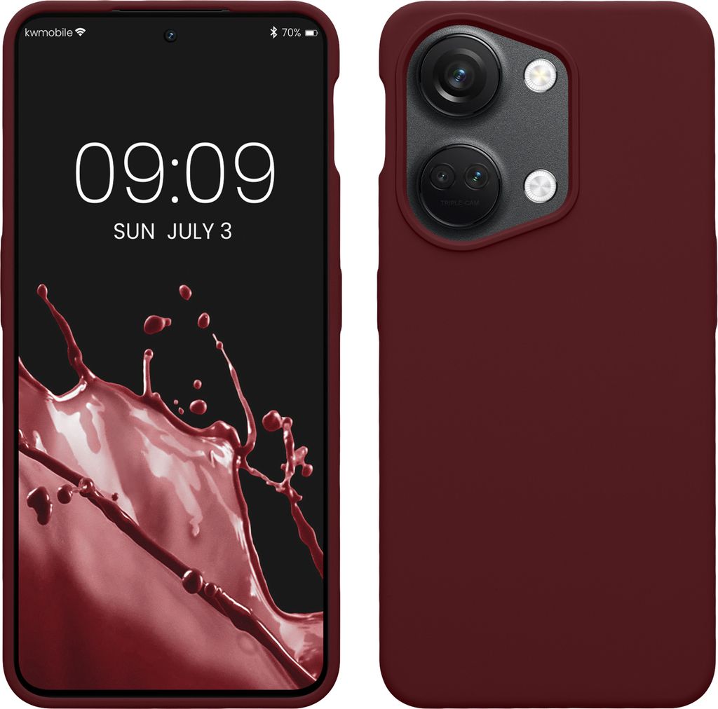 kwmobile Hülle kompatibel mit OnePlus Nord 3 5G Hülle - Silikon Handy Case - Handyhülle weiche Oberfläche - kabelloses Laden - Tawny Red
