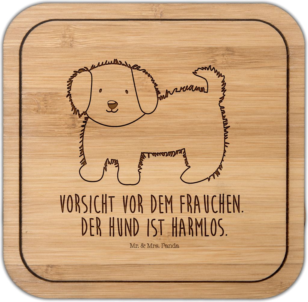 Mr. & Mrs. Panda Untersetzer Kork Hund Flauschig - Transparent - Geschenk, Hundeliebe, Tassenuntersetzer, Kunststoff-Untersetzer, Coaster, gläseru...
