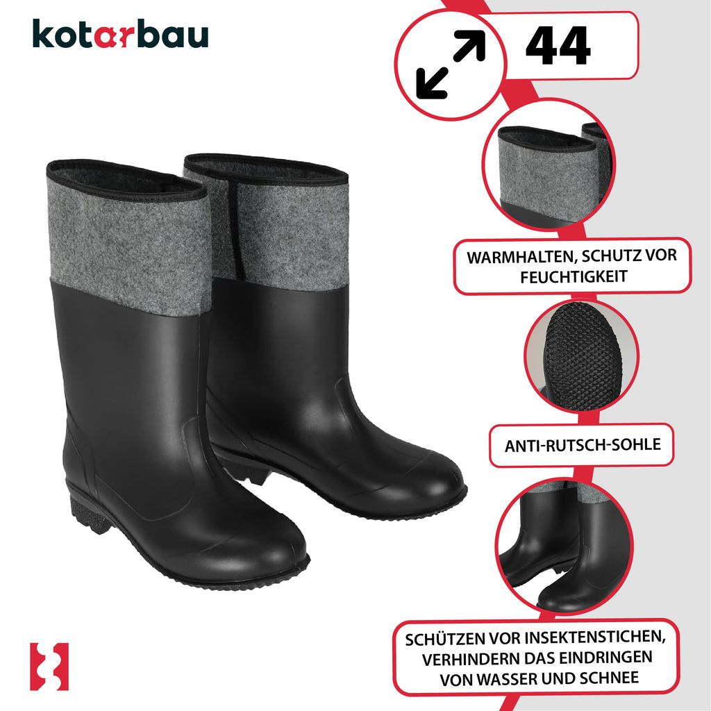 KOTARBAU Gummistiefel EUR 44 Filzstiefel Uni Arbeitsschuhe Produktbild 4