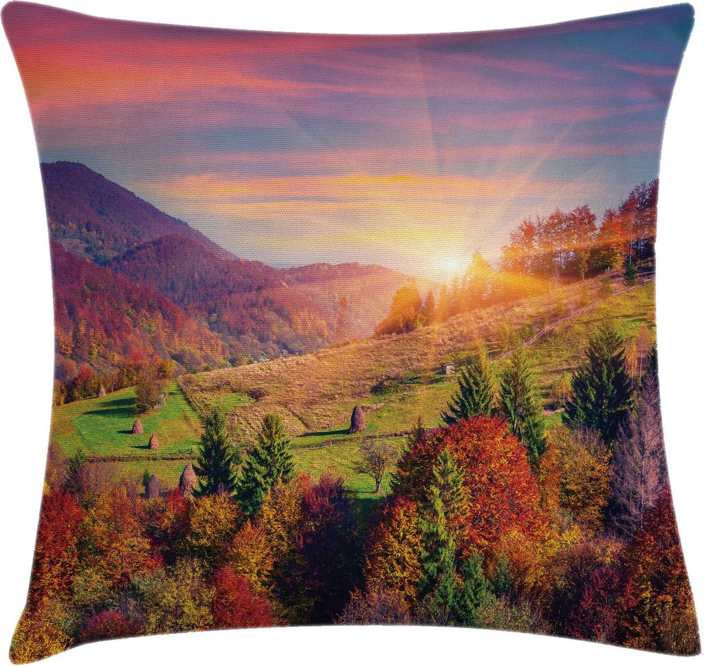 ABAKUHAUS Herbst Kissenbezug, Morgen im Bergbaum, Waschbar mit Reißverschluss Kissenhülle mit Farbfesten Klaren Farben Beidseitiger Druck, 40 x 4...