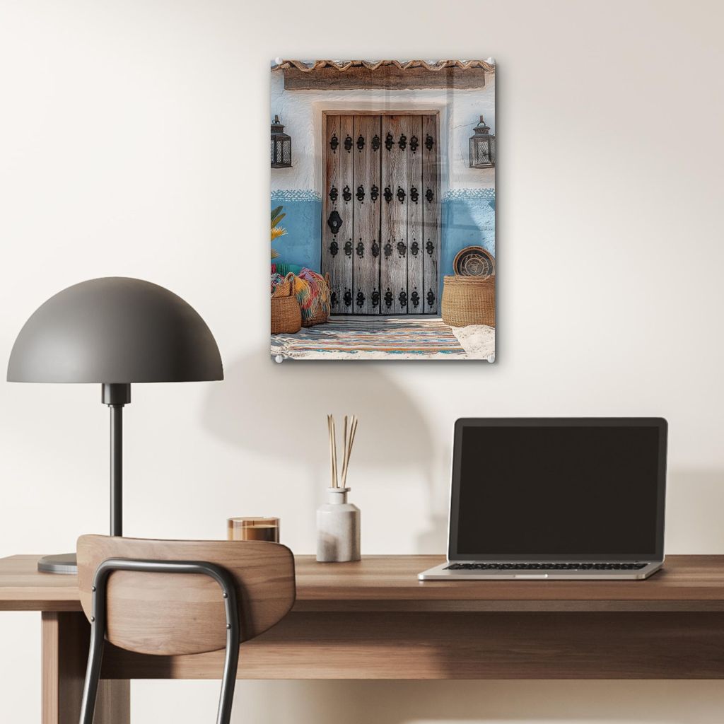 MuchoWow Glasbilder - Bilder auf Wandbild - Foto auf Glas Tür - Körbe - Pflanzen 30x40 cm Wanddekoration aus Glas - Acrylglasbild - Acrylbilder -...