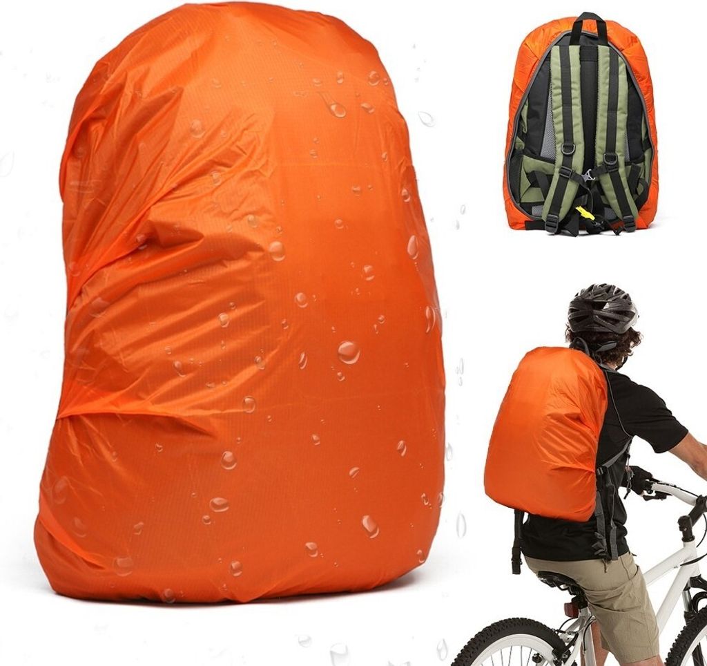 Peachy Universeller Regenschutz Rucksack Fahrradtasche wasserdicht - Orange